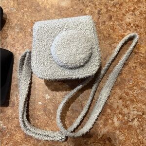 Gray Textured Crossbody Bag